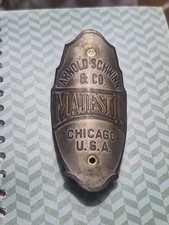 Vintage Prewar Postwar Majestic Schwinn Bicycle Head Badge Autocycle Whizzer Dx picture