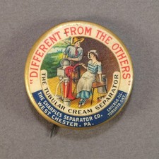 Early-1900s Sharples Cream Separator Co. Advertising Celluloid Pinback Button picture