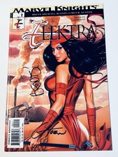 Signed Brian Michael Bendis & Greg Horn Marvel Knights Elektra #2 2001 Marvel picture