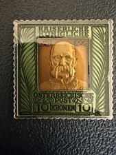 MC Enamel 1848-1908 Osterreichische Post 10 Kronen Sterling Silver Stamp Bar picture