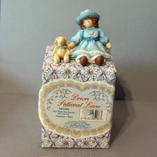 Vintage Down Petticoat Lane Enesco Figurine Box Priscilla Hillman Girl Toy Bunny picture