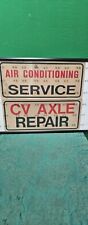 Vintage Hard Plastic Garage Signs Of Air Conditioning Service And Cv Axle Repair picture