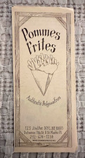 Vintage Pommes Frites Menu Brochure NYC East Village 2nd Ave Historic Location picture