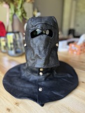 Vintage Soviet Leather Navy/ Naval Protective Hood Mask, Cyclops, Black, USSR picture