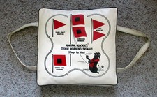 Vintage 1960s Admiral Blackie's Red Safety Rules Vinyl Boat Seat Cushion VGC picture