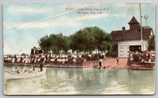 US Lifesaving Station Crew at Drill Michigan City Indiana Unused  Postcard picture