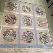 Antique/ Vintage Dresden Hand Stitch Large Quilt 67