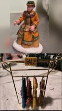 Lemax BARGAIN HUNTING  2-Piece Victorian Shopper 2005 Christmas Village picture
