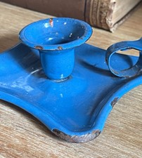 Antique French Enameled Candle Holder Beautiful Paris Brocante Find picture