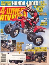 Vintage Oct 1998 4-Wheel Action ATV Magazine 400EX TRX250R Recon Beartracker picture