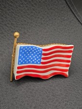 LIMOGES PEINT MAIN Trinket Box AMERICAN FLAG picture