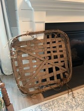 AUTHENTIC- VINTAGE- HAND MADE TOBACCO BASKETS-FAIR CONDITION picture