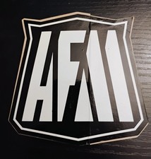 Vintage American Federation of Motorcyclists Decal White on Black 4x4x3.5 inches picture