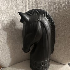 13.5’ Black Jonathan Adler Ceramic Horse Head Tabletop Deco picture