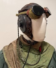Vintage WWll USAAF Flight Helmet Type A-11 Selby Shoe Throat Mic - Make Offer picture