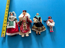 Vintage Souvenir Folk Dolls Lot 4 Italian Greek Croatian Mid Century Costume 60s picture