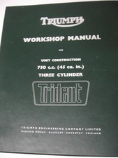 Triumph Motorcycle Workshop Manual UK Trident 750 cc- 3 cylinder- Illustrated picture