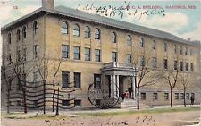 HASTINGS NEBRASKA YMCA BUILDING~COOL MESSAGE~THIS IS MY HOME?? POSTCARD 1910 picture