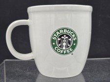 2007 STARBUCKS WHITE /GREEN LOGO COFFEE 16 OZ COFFEE MUG CUP W/ Tea Infuser picture
