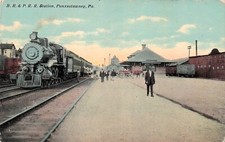 Punxsutawney Pennsylvania PA Train Railroad Station Depot Vtg Postcard F61 picture