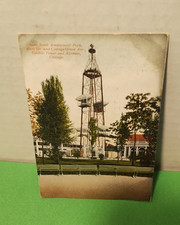 Sans Souci Amusement Park Electric Tower Airships Ride Chicago Old Postcard picture