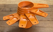 Vintage Tupperware Measuring Cups Harvest Orange Set of 6 Plastic Nesting picture