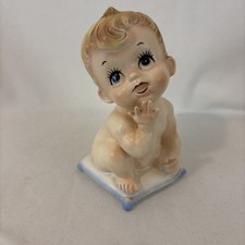 Vintage 1950's Baby  Head Vase Hand Painted Planter Velco 3797 Made in USA picture