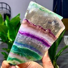 358G Natural colored fluorite slice quartz crystal flake mineral specimen picture