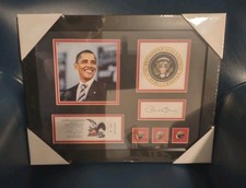 President Barack Obama Signed Frame Display 2009 Illinois Inaugural Ball Ticket picture
