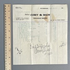 1904 Pittsburgh PA Wholesale Grocer Invoice Mail Pouch Tobacco Battle Ax Stand picture