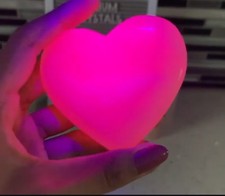 Pink Mangano Calcite Heart UV Reactive Glow Fluorescent AAA Healing Crystal picture