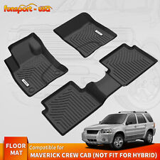 Car Floor Mats Liner Set For 2022-2023 Ford Maverick 2 Row Black TPE All-Weather picture