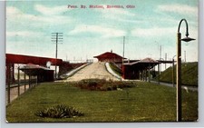 Pennsylvania Railroad Station PRR Ravenna Ohio OLD VTG DB c1911 Postcard picture