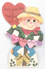 Vintage 1960s Halloween Scarecrow Valentine Greeting American Stationery Unused picture