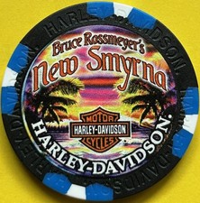 Harley Davidson Wide Print Poker Chip New Smyrna Beach HD in Florida   CLOSED picture