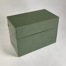 Vintage Green Metal Recipe Box - Card File - Metal Recipe Box OHIO Art Company picture