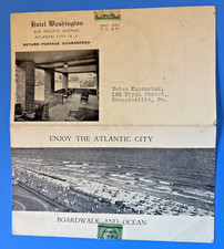 ATLANTIC CITY NEW JERSEY Hotel Washington Advertising Brochure w Room Rates 1920 picture