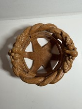 Vintage Unique Handcrafted Braided Real Bread Dough Basket Bowl 5”x2”Signed picture