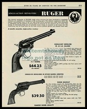 1963 RUGER Single-Six and Bearcat Revolver PRINT AD w/ original prices picture