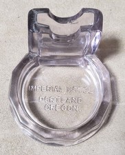 Vintage Antique Imperial Hotel Portland Oregon Glass Ashtray Matchbook Holder  picture