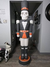 6 Ft Animated Giant Skeleton Nutcracker Halloween Decoration , Black and Orange picture