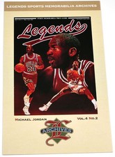 RARE 1991 LEGENDS SPORTS MAGAZINE UNUSED POSTCARD of MICHAEL JORDAN RED JERSEY picture