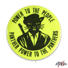 “Power to the People” Black Panther Party Pinback Button 1 1/2