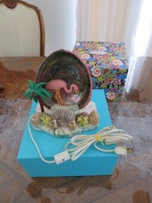 VTG 1950’s Mid Century Seashells Pink Flamingo PalmTree Lamp St. Augustine, Fl picture