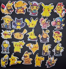 100 Pc Pikachu Stickers Pokemon Sticker Pack Decal Set Pokeball Flying Balloon picture