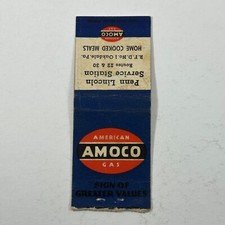 Matchbook Cover American AMOCO Gas Penn Lincoln Service Station Oakdale PA picture