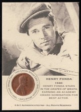 HENRY FONDA - 1940 Lincoln WHEAT Cent Coin Card - '