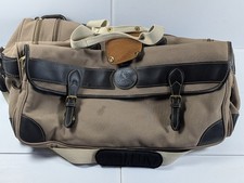 Vintage Eddie Bauer Ford Duffel Bag Made in USA Canvas Leather Trim Weekender picture