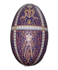 Vintage Vincenzo Tin  Imperial Litho Egg Russia Faberge TWELVE MONOGRAMS picture