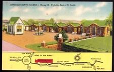 Postcard Arkansas AR Fort Smith Jefferson Davis Cabins Roadside America 1940 picture